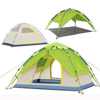 3-4 person hydraulic automatic double layer combo tent H001