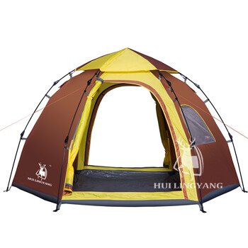 6 person instant automatic pop up hexagon cabin tent H24